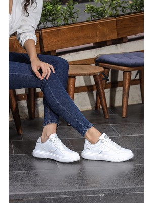 Jump 26821 Kadın Beyaz Gri Sneaker Anatomik Günlük Spor Ayakkabı 36/40 -1