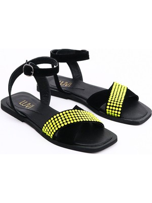 Luvi S10 Sarı Neon Kadın Sandalet