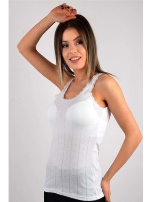 Tutku Bayan Jakarlı Geniş Askılı Atlet Beyaz 0201