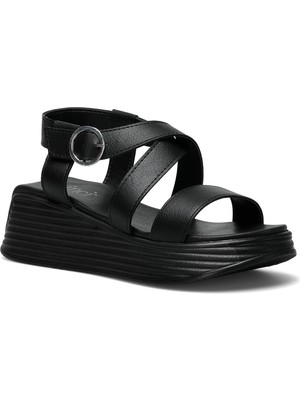 İnci Nevıs.z 2fx Siyah Kadın Kalın Taban Sandalet