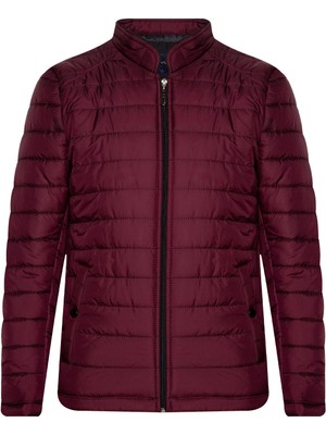 Süvari Slim Fit Kapitone Bordo Erkek Mont