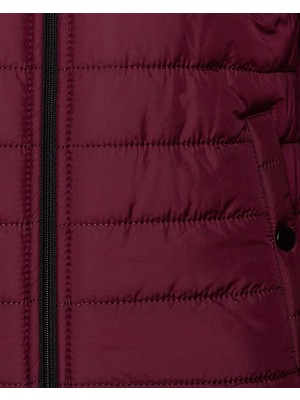 Süvari Slim Fit Kapitone Bordo Erkek Mont