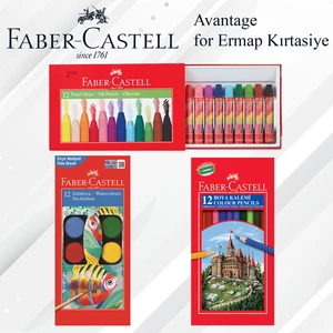 Faber Castell 3lü Boya Seti Tam Boy Sulu - Kuru - Pastel Boya