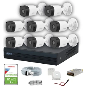 8 Kameralı 20 Metre Gece Görüşlü Full HD Güvenlik Kamera Seti