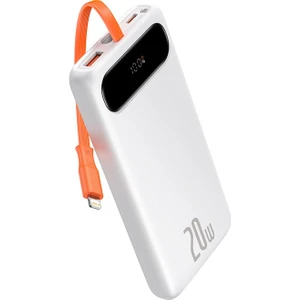 20W Dijital LED 10000mAh Powerbank Hızlı Şarj Lightning Kablolu Ppblk-02