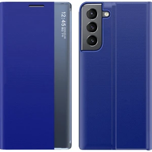 Galaxy S22 Için Darbeye Dayanıklı Kapaklı Görünüm Pencereli Deri Telefon Kılıfı - Mavi (Yurt Dışından)