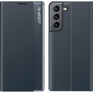 Galaxy S22 Için Darbeye Dayanıklı Kapaklı Görünüm Pencereli Deri Telefon Kılıfı - Lacivert (Yurt Dışından)
