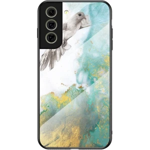Galaxy S21 Fe Için Çizilmeye Dayanıklı Mermer Desenli Temperli Cam Telefon Kılıfı - Açık Yeşil (Yurt Dışından)