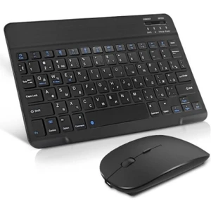 Apple iPad Ios Tablet Için Uyumlu Mini Slim Şarjlı Bluetooth Klavye ve Mouse Seti