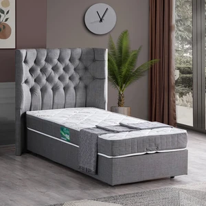 Matilda Tek Kişilik Baza Başlık Comfort Yatak Seti - Gri