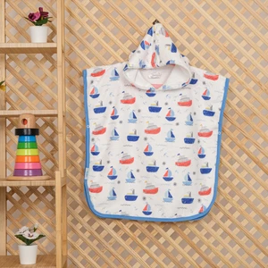 Vevien Home Çocuk Panço Plaj Havlusu Sea ​​ship 6-7 Yaş