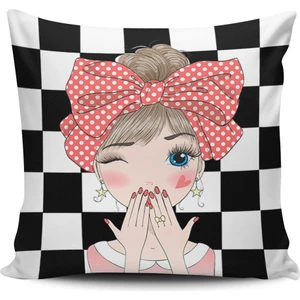 Alkan Homes Kırlent Dünyası Fashion Girl Dijital Baskılı Kırlent Kılıfı