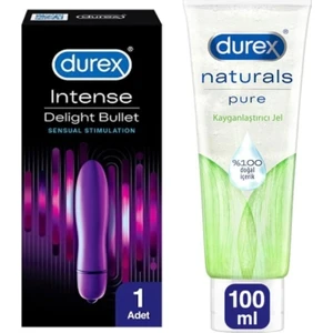 Intense Delight Bullet Titreşimli Vibratör + Durex  Jel Naturals 100 ml