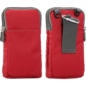 6.3-6.9 Inç Telefonlar Için Elastik Kemer Halkalı Spor Bel Çantası - Kırmızı (Yurt Dışından)