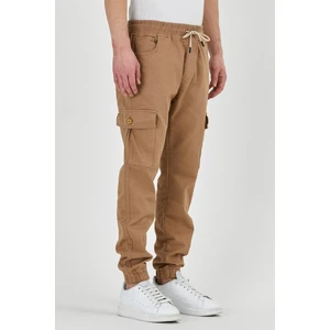 Beli ve Paçası Lastikli Likrali Kargo Cep Pantolon Camel