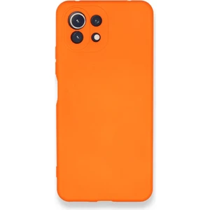 Xiaomi Mi 11 Lite Kapak Kamera Korumalı Içi Kadife Lansman Silikon Kılıf - Turuncu