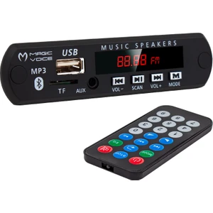 Magıcvoıce Oto Teyp Usb/Sd/Mıc/Bluetooth Kumandalı Çevirici Dijital Player Board (12V-500MA)