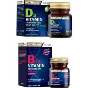 Vitals B12 Vitamin 60 Tablet D3 Vitamini 1000 Iu 120 Tablet