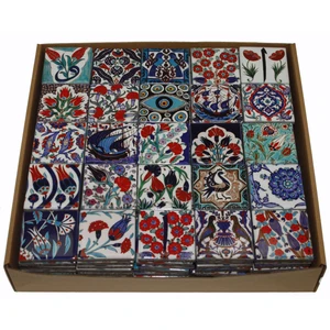 Otantik Çini Seramik Magnet Karma Geleneksel 5x5 cm Dir. 200 Ad Dir.