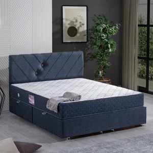 Lux Class Yandan Açılır Çift Kişilik Baza Başlık Deluxe Yatak, Lacivert