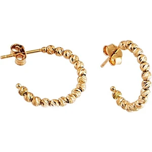 Altın Halka Küpe Dorikalı 14K Gold Üç Renk