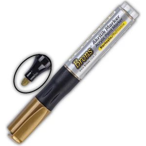 Akrilik Marker Yuvarlak Uç 1 Adet Brons Akrilik Markör Metal Seramik Ahşap Kumaş Tuval Cam Taş