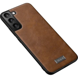 Galaxy S22 Için Su Geçirmez Pu Deri Kaplamalı Tpu + Pc Telefon Kılıfı - Kahverengi (Yurt Dışından)