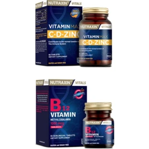 Vitamin Max ( C Vitamini ,d Vitamini ve Çinko Takviyesi ) 60 TABLET+B12 Vitamini 1000 Mcg 60 Dilaltı