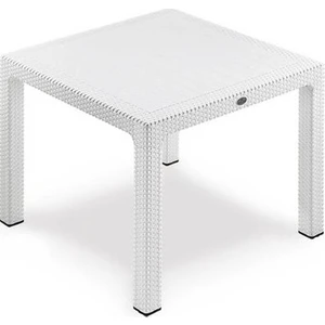 Comfort Begonvil Balkon,teras,bahçe Rattan Masa 90X90 Rattan Masa Bahçe Masası 90X90 Beyaz