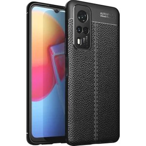 Vivo Y51 Leather Silikon Kılıf - Siyah