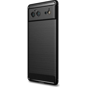 Google Pixel 6 Brushed Carbon Fiber Silikon Kılıf - Siyah