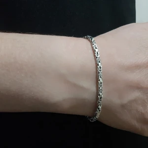 Bir Gümüş Aşkı 925 Ayar Gümüş Kare Kral Model Erkek Bileklik 2.6 mm
