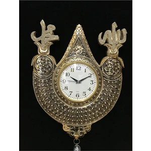 Aib Store Hediyelik Polyester Taşlı Ayetli Lale Motifli  Dekoratif Duvar Saati