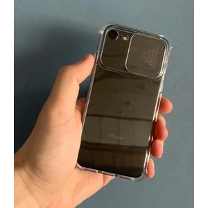 Iphone 7 / 8 / Se 2020 Uyumlu Şeffaf Sürgülü Köşe Korumalı Arka Kapak Telefon Kılıfı