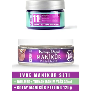 Evde Manikür Seti - Kolay Manikür Peeling 125G + Nailmed Tırnak Yağı 40ML