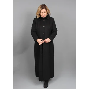 Glr & Gym Büyük Beden Anne Kışlık Kaşmir Siyah Manto