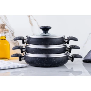 Granit Omlet / Sahan Seti Siyah 18*20*22 cm