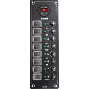 Switch Panel 8 Anahtar Voltmetre Soketli Sigorta Kontrol Paneli