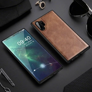 Galaxy Note 10 Plus 5g Için Vintage Stil Toza Darbeye Dayanıklı Pu Deri Kaplamalı Tpu Koruyucu Kılıf - Kahverengi (Yurt Dışından)