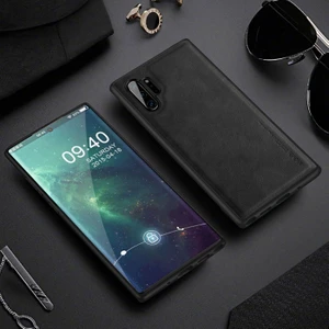 Galaxy Note 10 Plus 5g Için Vintage Stil Toza Darbeye Dayanıklı Pu Deri Kaplamalı Tpu Koruyucu Kılıf - Siyah (Yurt Dışından)