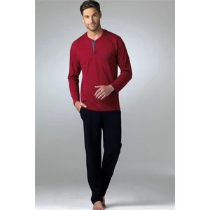 Pierre Cardin 5454 Erkek Uzun Kollu Pijama Takımı-Bordo
