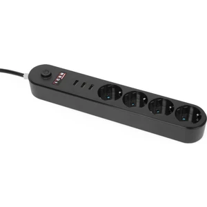 Akım Korumalı 4'lü Priz 3 Port USB Çoklu Grup Priz 2 Metre Kablo 10A