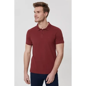 Lee Cooper Slim Fit Pike Desenli Bordo Erkek Polo T-Shirt - 224 LCM 242057 Twins