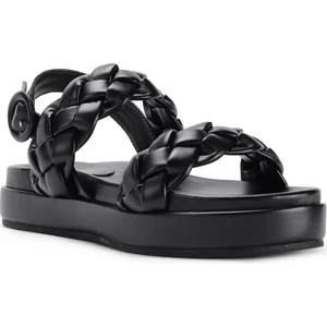 Nine West Camellıa 2fx Siyah Kadın Kalın Taban Sandalet