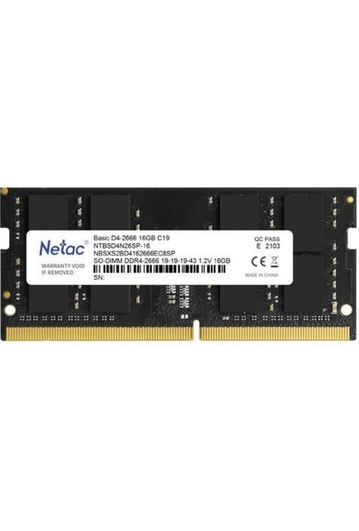 Netac Basic Ntb 16GB 2666MHZ Ddr4 NTBSD4N26SP-16