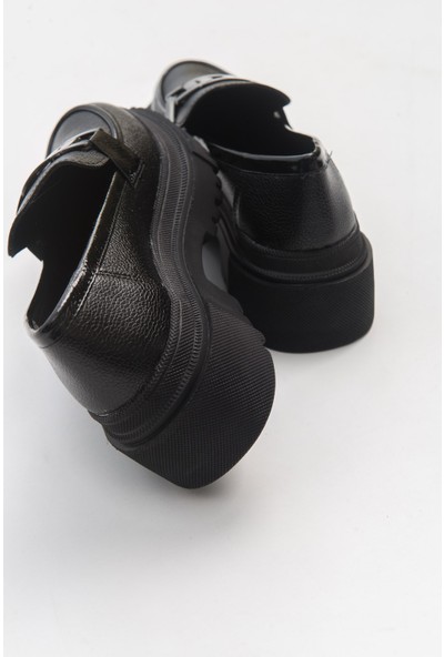 Luvi Jaen Siyah Cilt Kadın Günlük Ayakkabı