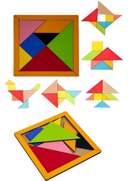 Hyd Ahşap Tangram Zeka Gelişim Eğitici Oyuncak