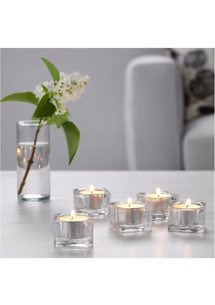 Glasıg Mumluk Cam Kalın Tealight Mumluk 5 Adet