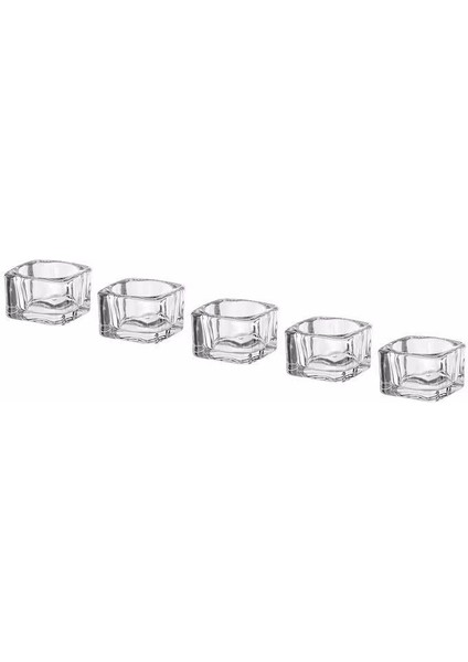 Glasıg Mumluk Cam Kalın Tealight Mumluk 5 Adet