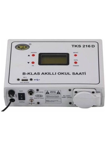 Tks 216D B-Klas Programlı (Duvar Tipi) USB Girişli Okul Saati